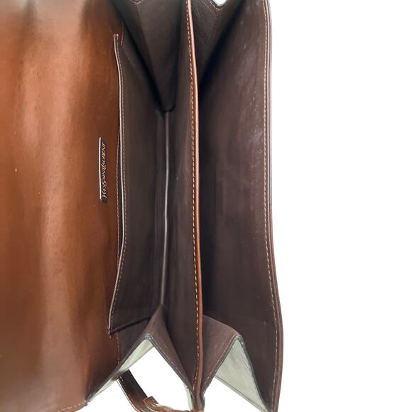 Vintage Yves Saint Laurent Brown Leather Shoulder Bag Model DE 3133 BR 1970-80s - Picture 10 of 16